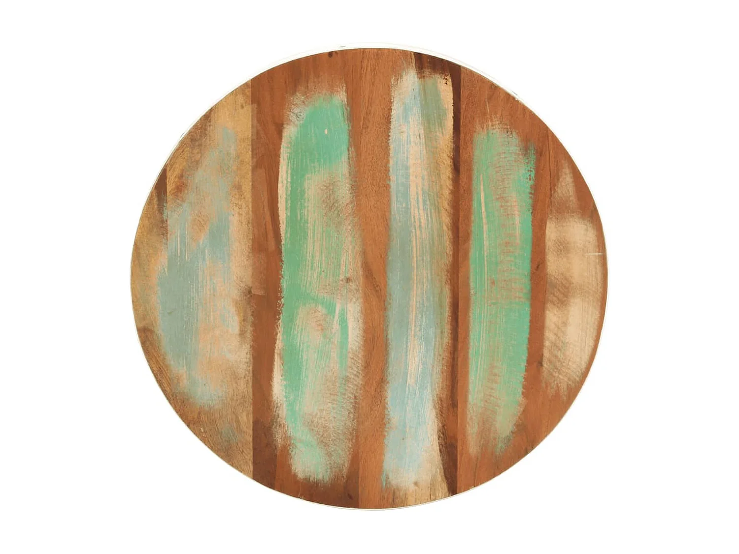 Salontafel rond Ø 50x24 cm massief gerecycled hout wit