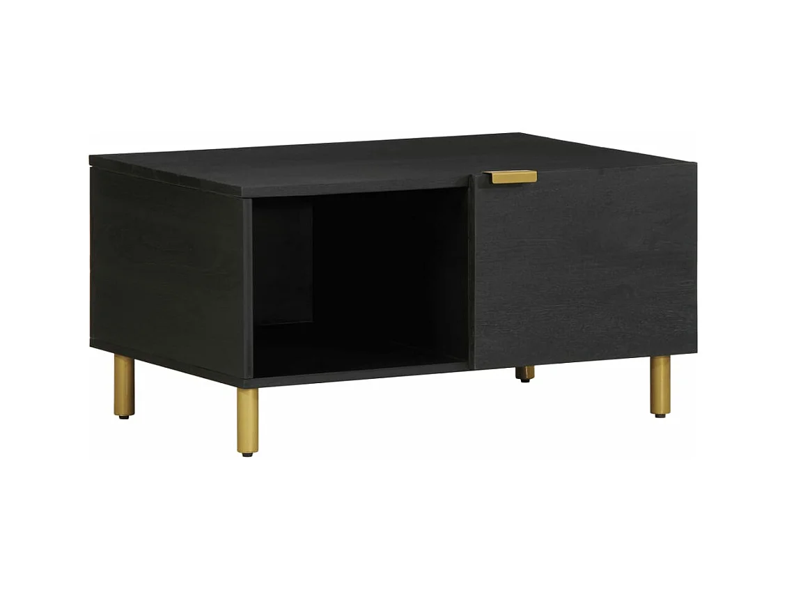 Tavolino da Salotto Nero 80x50x40 cm in Legno Multistrato