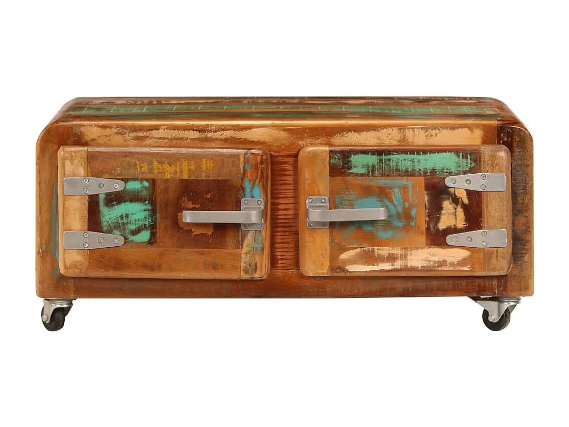 Tavolino da Salotto 85x55x40 cm in Legno Massello di Recupero