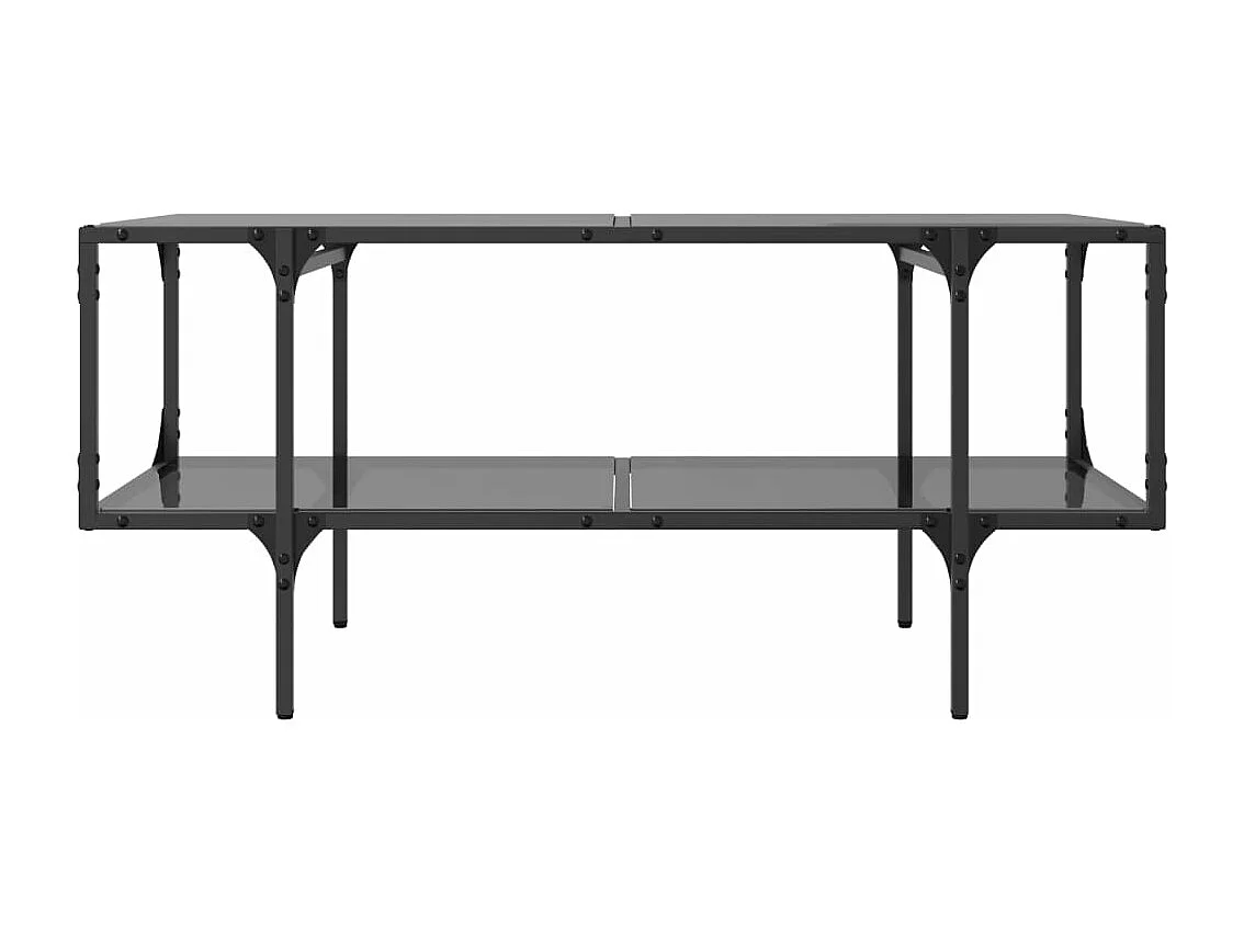Mesa de centro superficie de vidrio acero negra 98,5x50x45 cm
