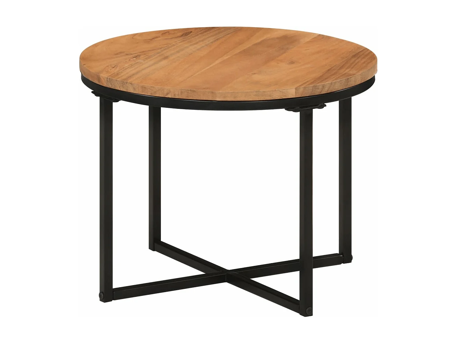 Couchtisch 45x45x35 cm Massivholz Akazie und Eisen