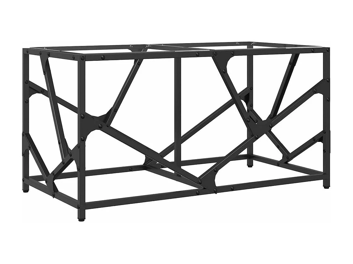 Table basse avec dessus en verre transparent 78,5x40x41cm acier