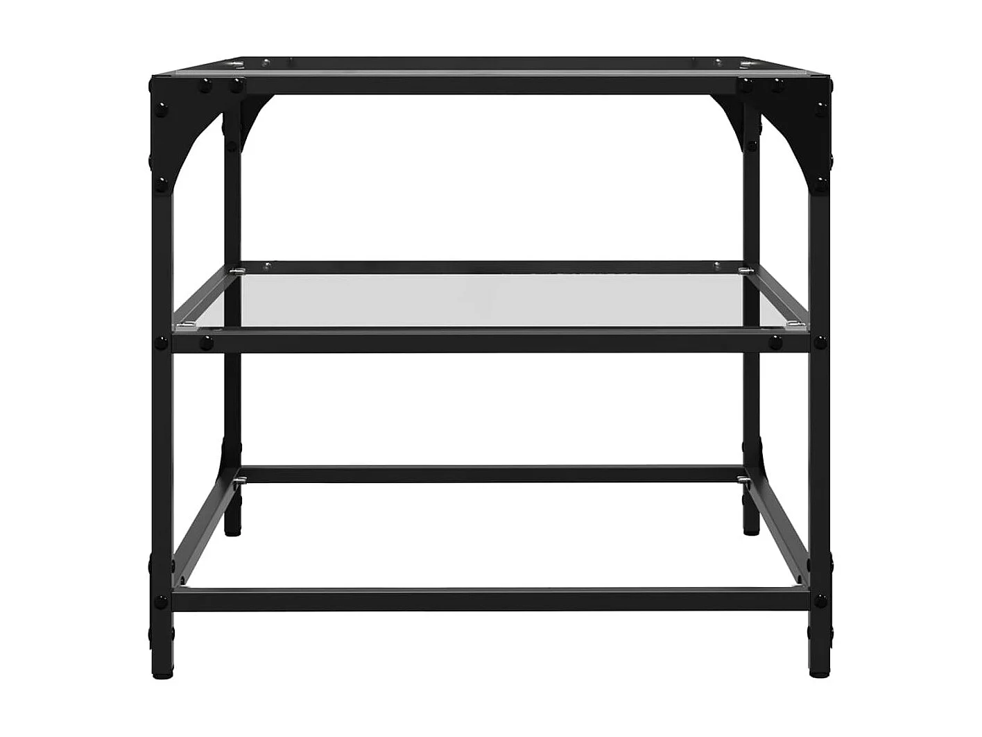 Tables basses avec dessus en verre transparent 2 pcs acier