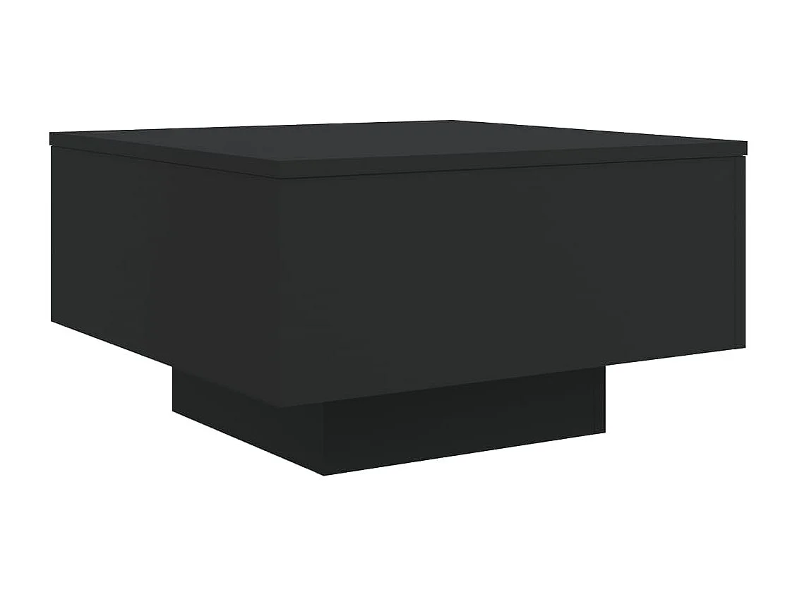 Table basse avec lumières LED noir 55x55x31 cm