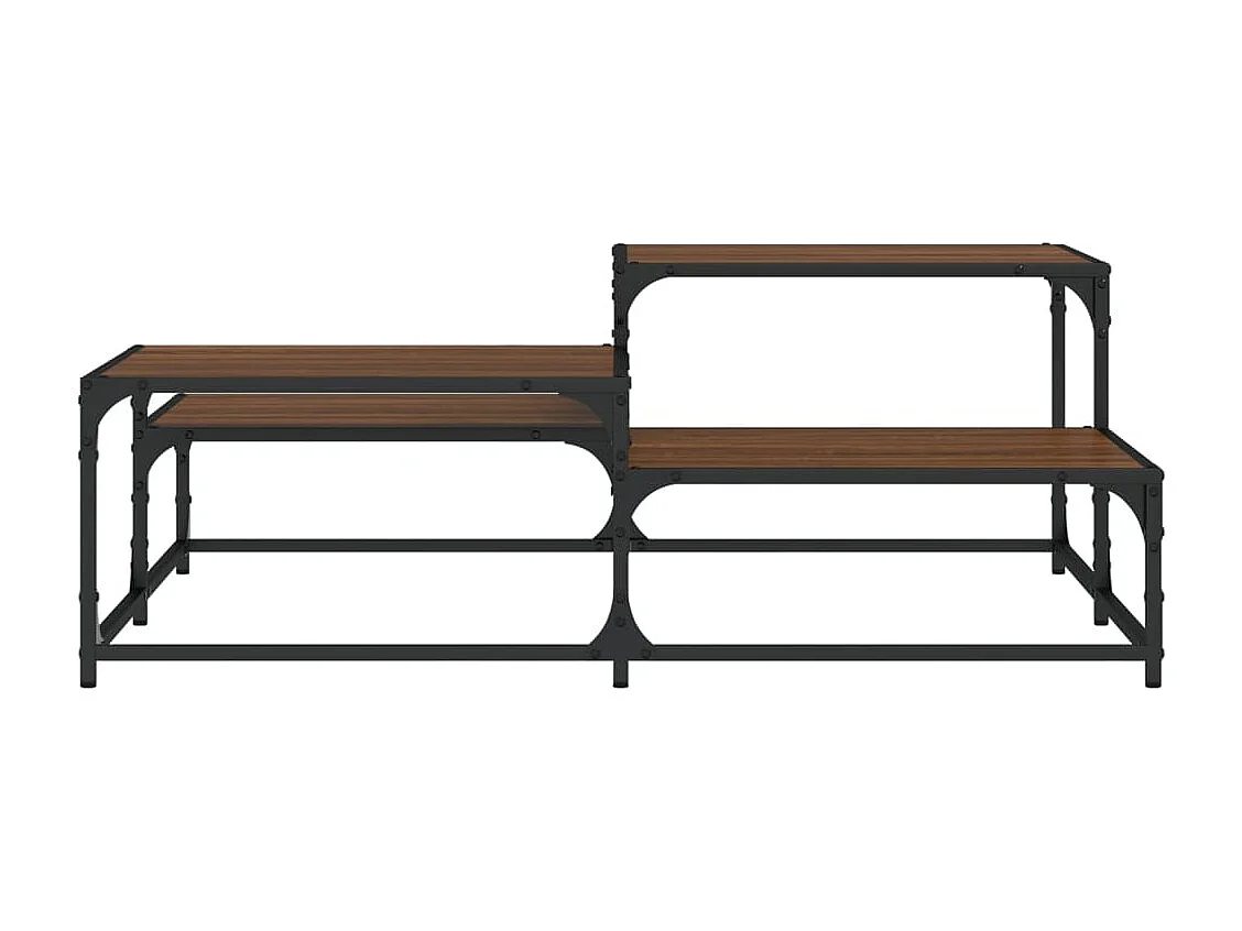 Tavolino Salotto Rovere Marrone 107x107x40 cm Legno Multistrato