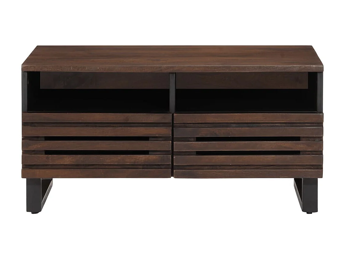 Table basse marron 80x55x40 cm bois de massif manguier