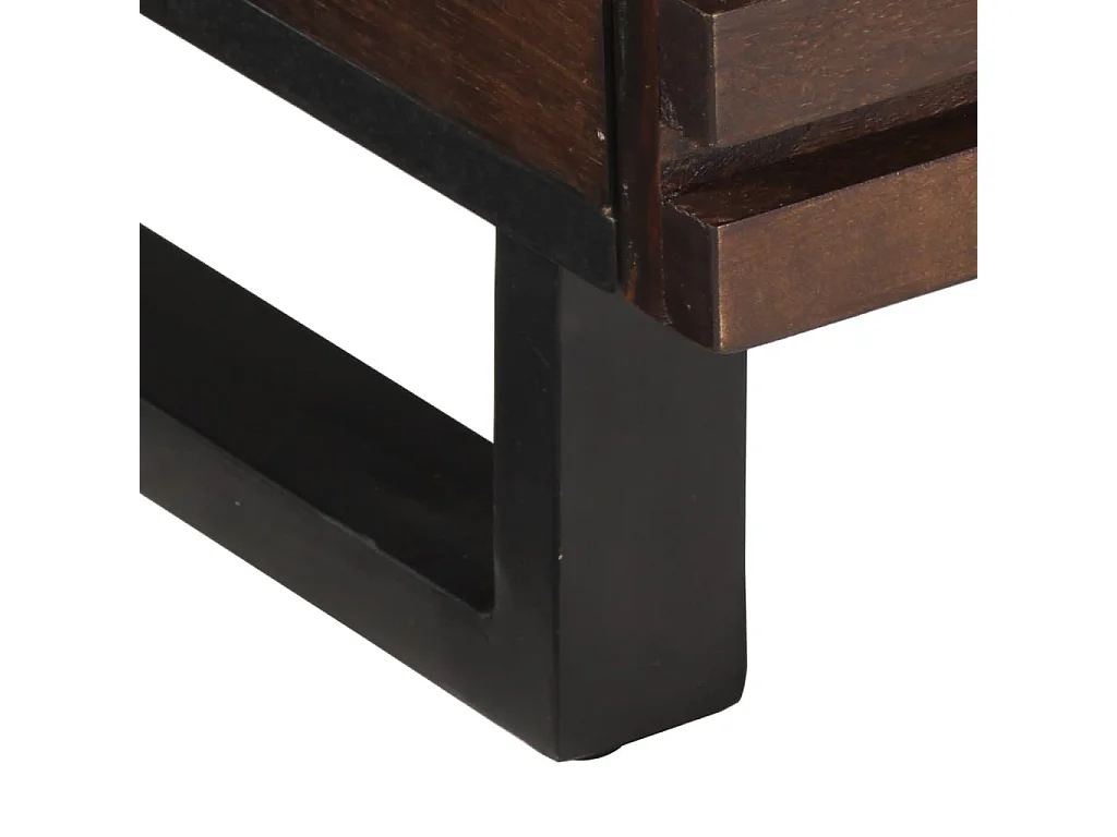 Table basse marron 80x55x40 cm bois de massif manguier