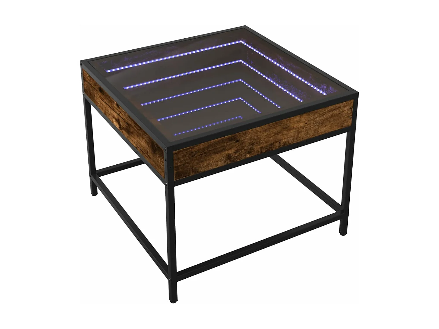 Table basse avec LED Infinity chêne fumé 50x50x41 cm