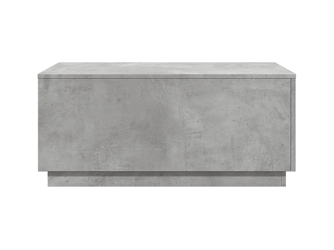Table basse avec lumières LED gris béton 90x50x40 cm