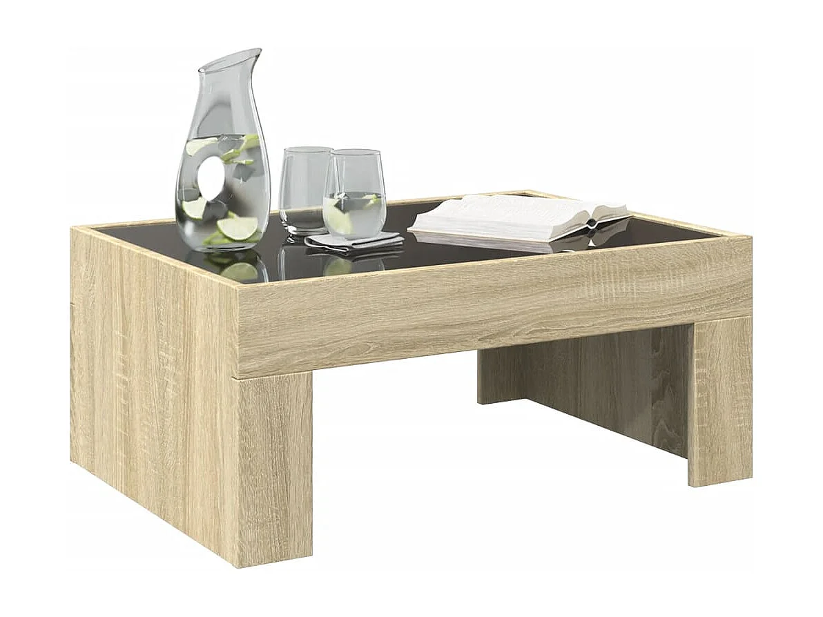 Mesa de centro con Infinity LED roble Sonoma 70x50x30 cm