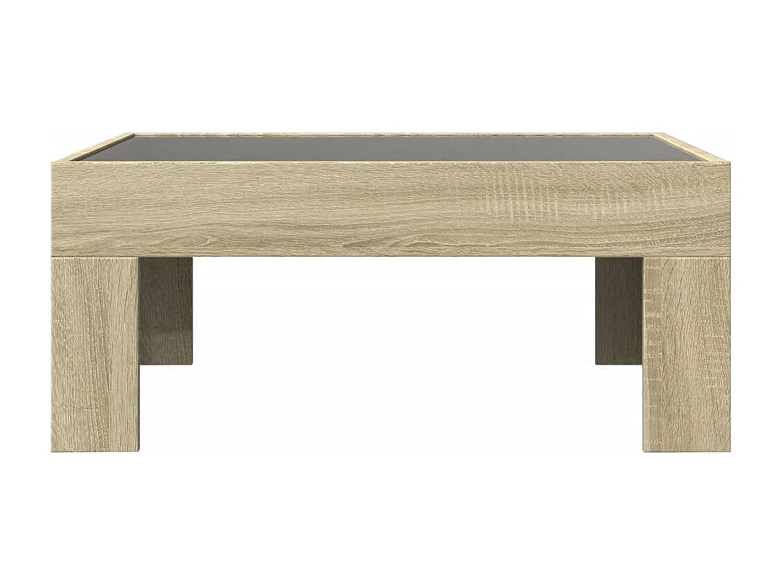 Mesa de centro luzes LED Infinity 70x50x30 cm carvalho sonoma