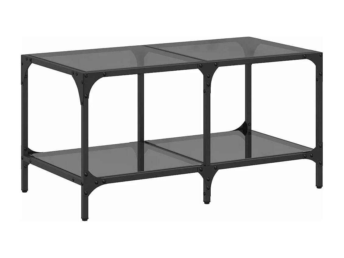 Mesa de centro superficie de vidrio acero negra 78,5x40x40 cm
