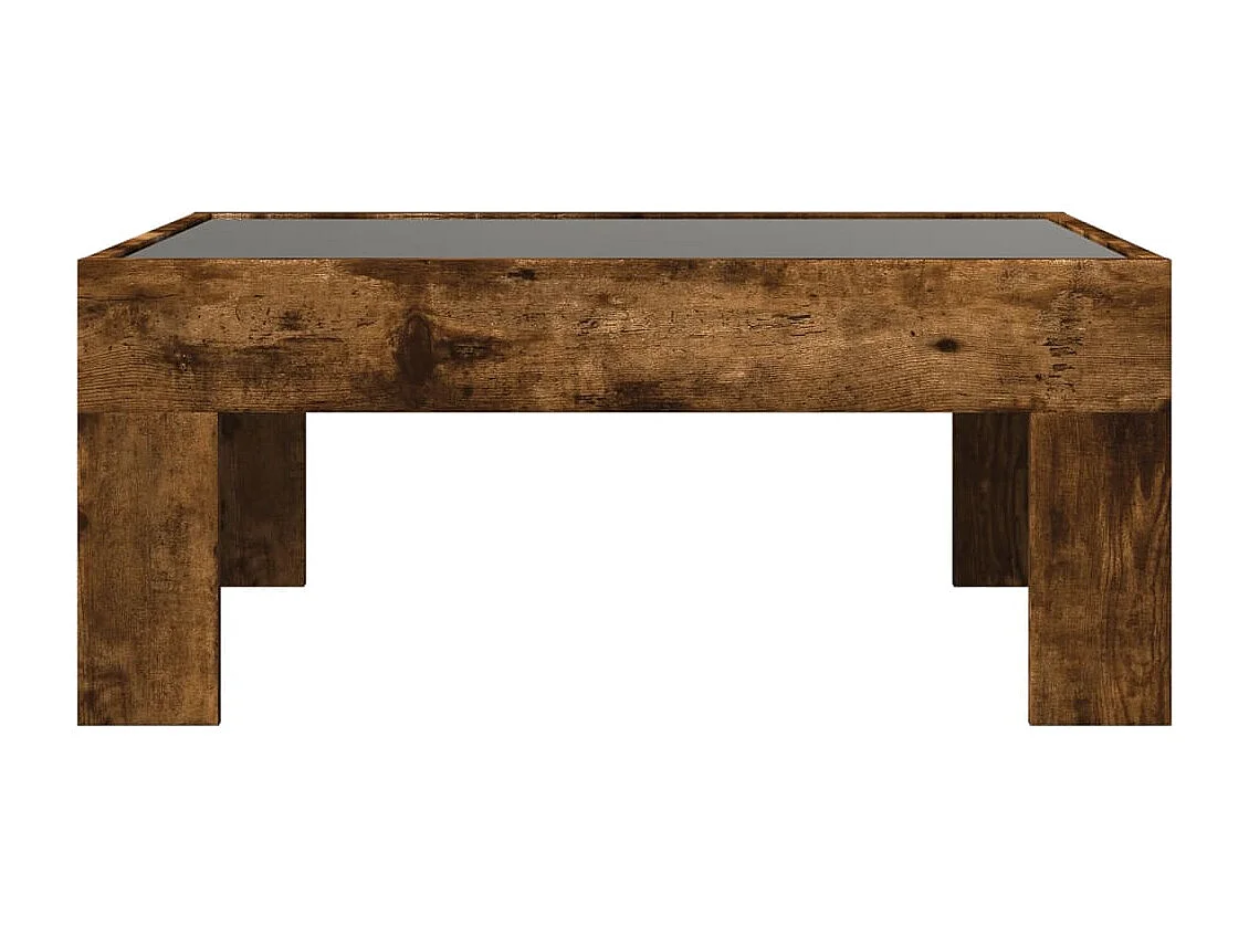 Mesa de centro luzes LED Infinity 70x50x30 cm carvalho fumado