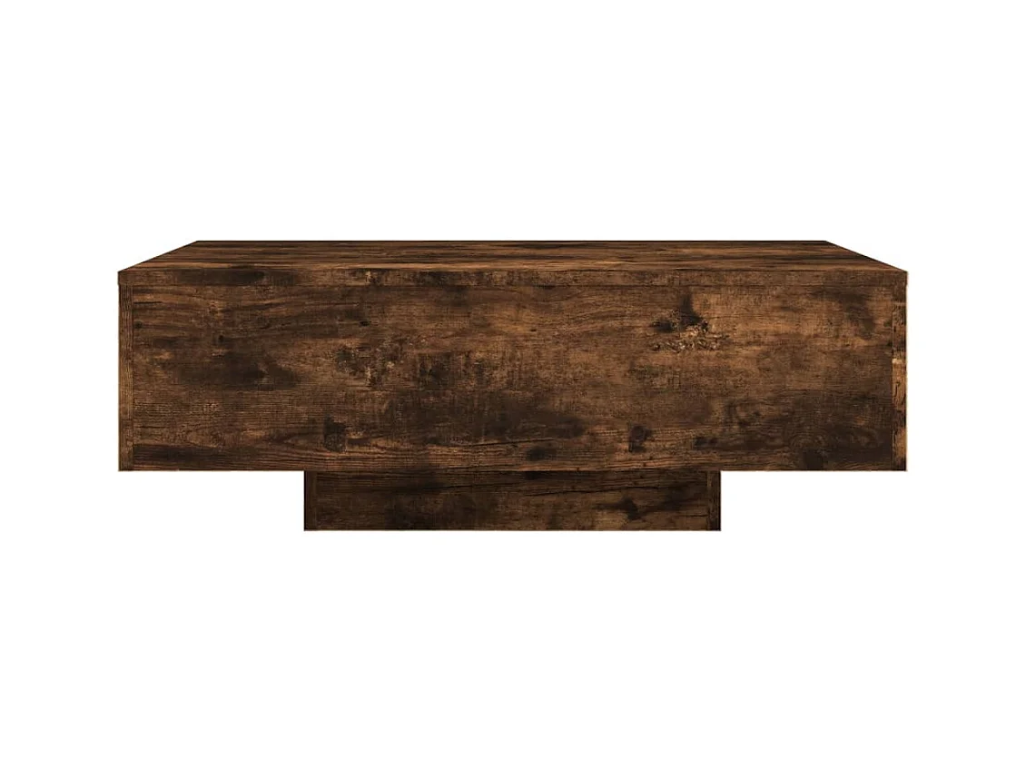 Table basse avec lumières LED chêne fumé 85x55x31 cm