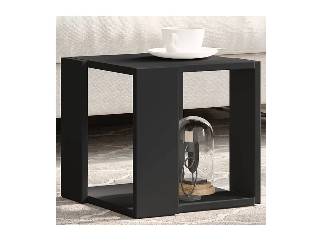 Salontafel 32x32x30 cm bewerkt hout zwart