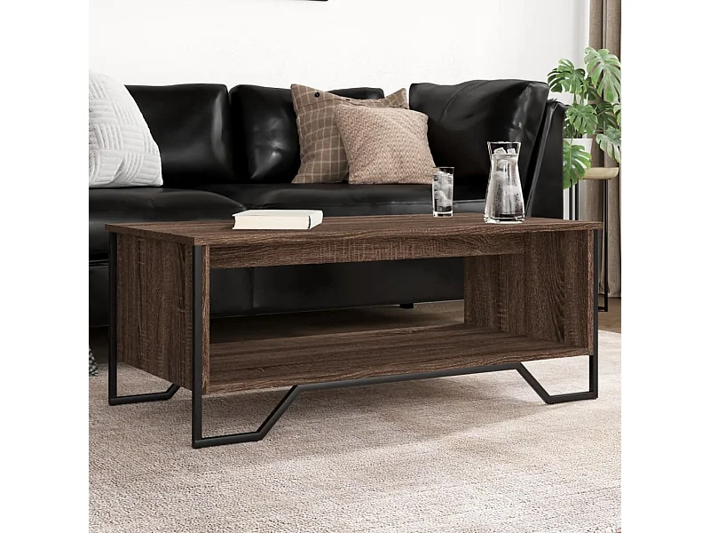 Table basse chêne marron 100x51x40 cm bois d'ingénierie