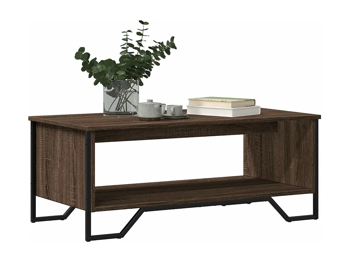 Table basse chêne marron 100x51x40 cm bois d'ingénierie