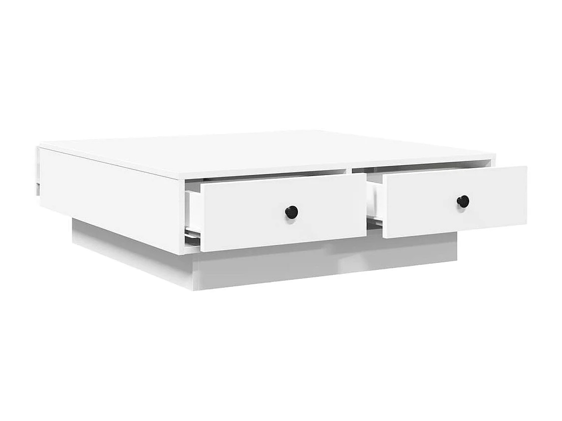 Tavolino da Salotto Bianco 90x90x28 cm in Truciolato