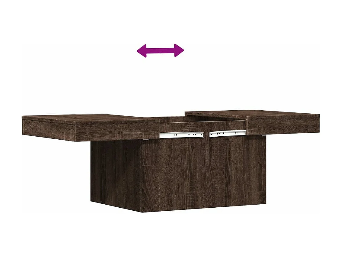 Mesa de centro 80x55x40 cm derivados madeira carvalho castanho