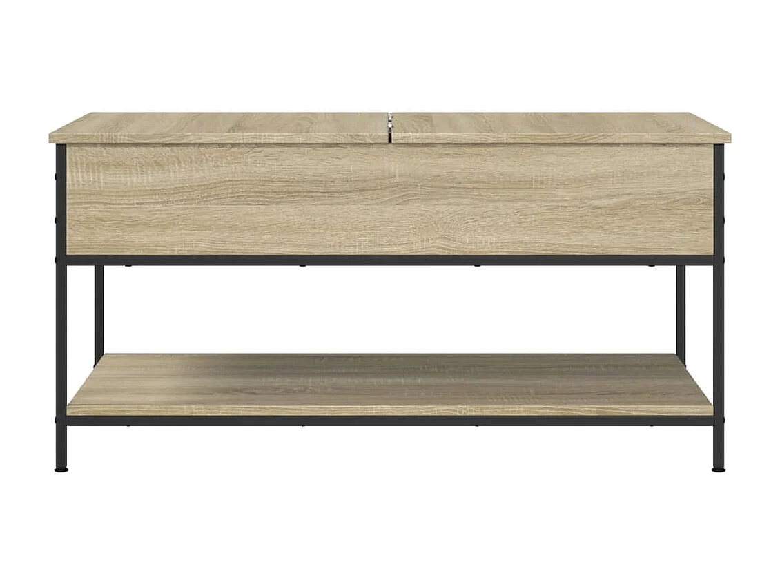Table basse chêne sonoma 100x50x50cm bois d'ingénierie et métal