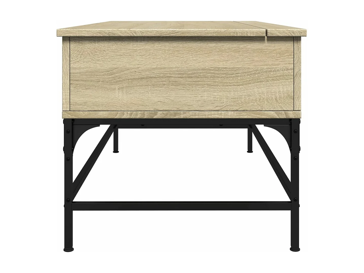 Tavolino Rovere Sonoma 100x50x45 cm Legno Multistrato e Metallo