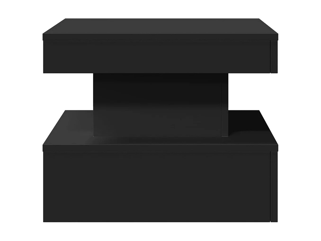 Table basse avec lumières LED noir 50x50x40 cm