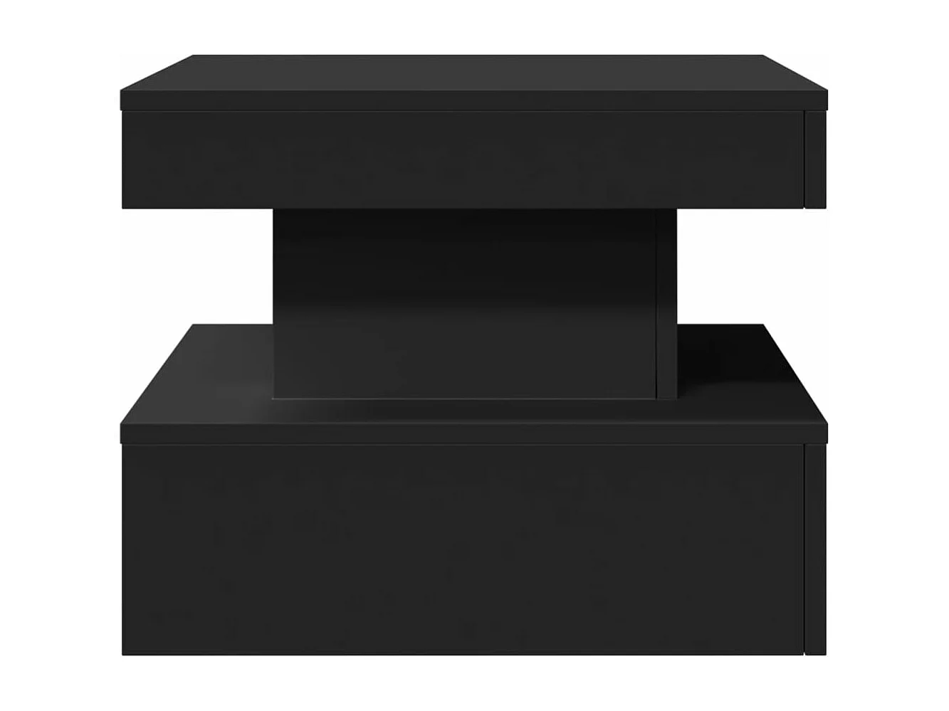 Table basse avec lumières LED noir 50x50x40 cm