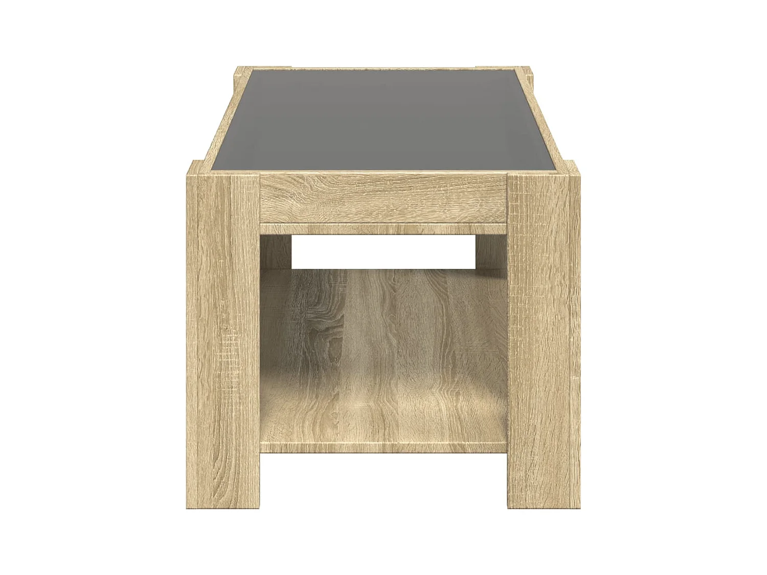 Salontafel met LED 93x53x45 cm bewerkt hout sonoma eikenkleurig