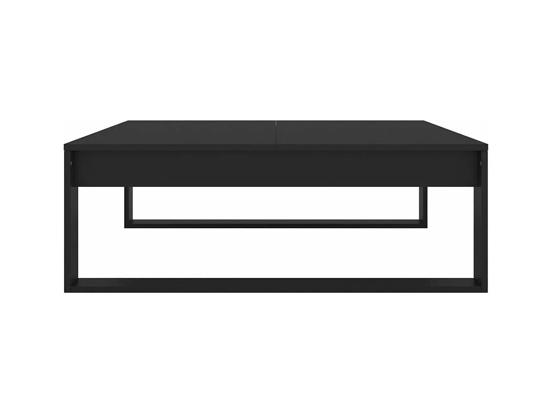 Mesa de centro madera contrachapada negro 100x100x35 cm