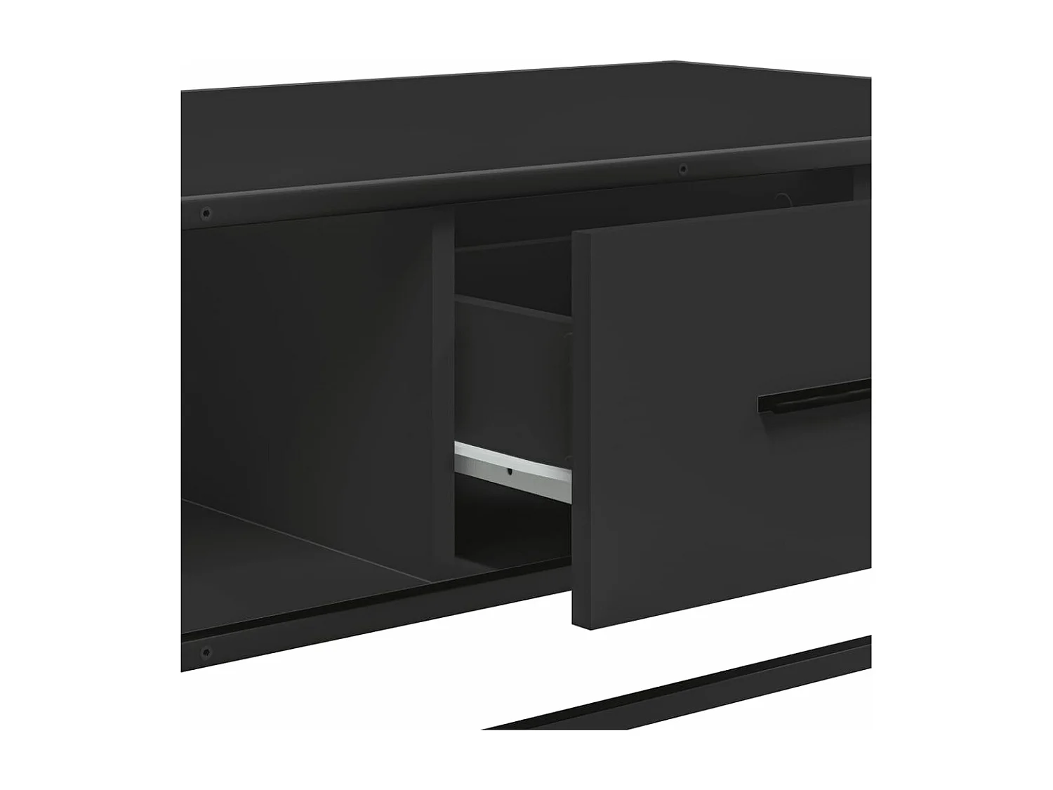 Mesa de centro de madera ingeniería y metal negro 100x57x35 cm