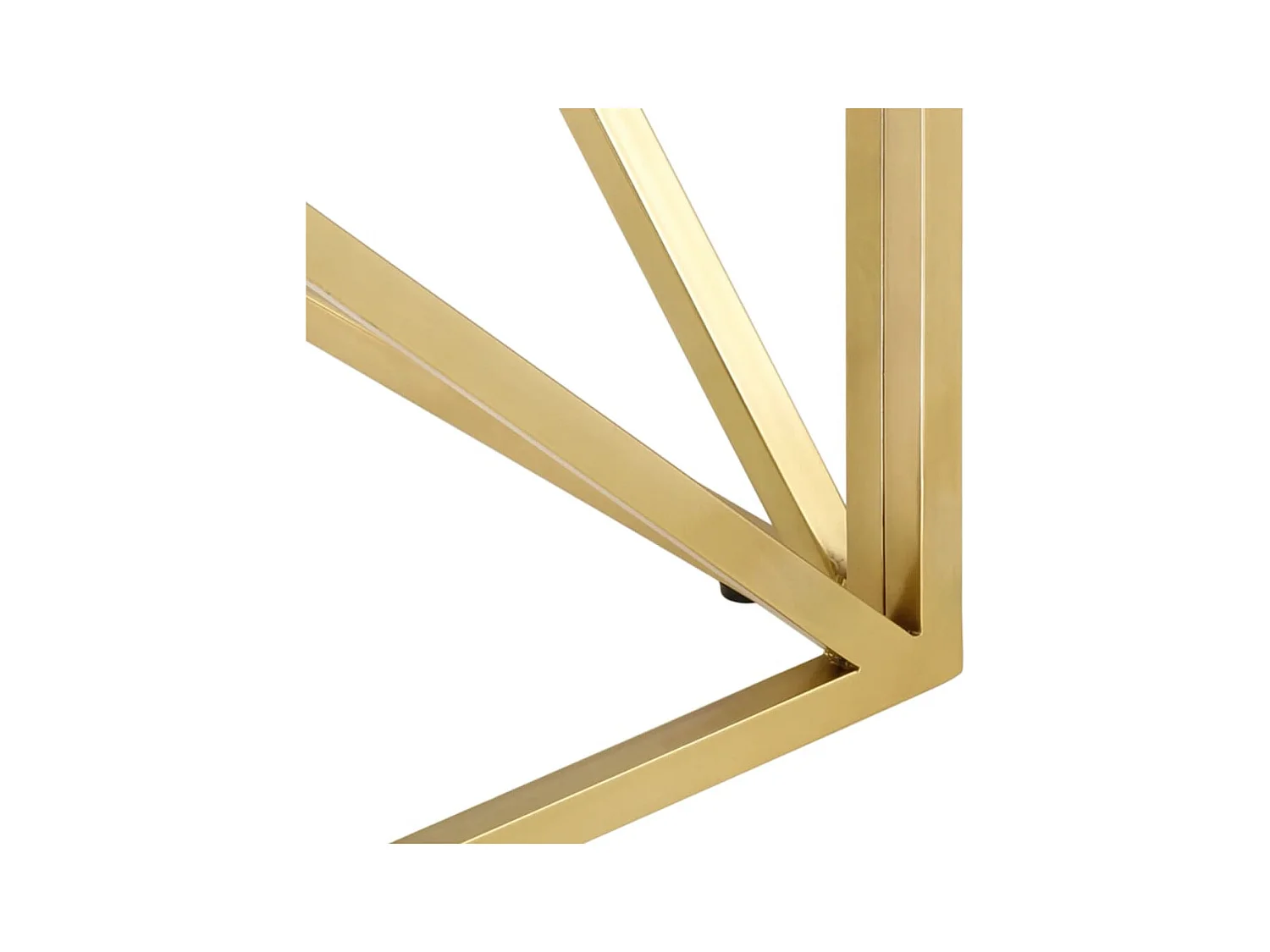 Table basse doré acier inoxydable et bois de mélèze massif