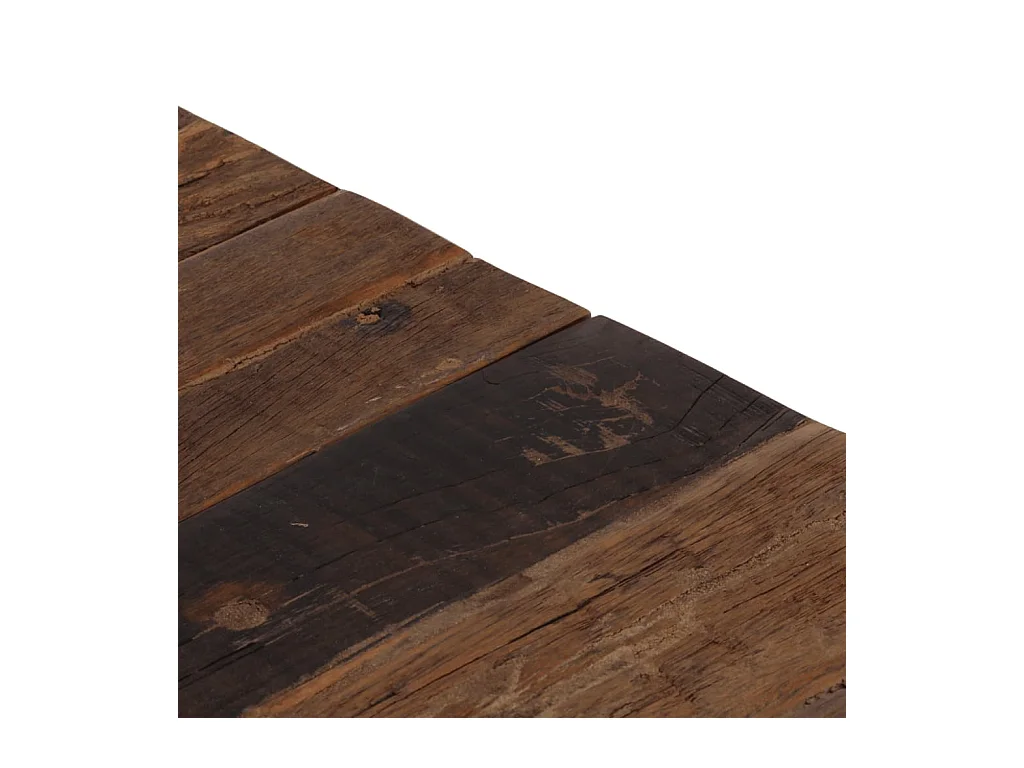 Table basse doré acier inoxydable et bois de mélèze massif