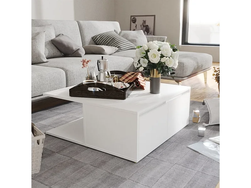 Mesa de centro 80x80x31 cm derivados de madeira branco