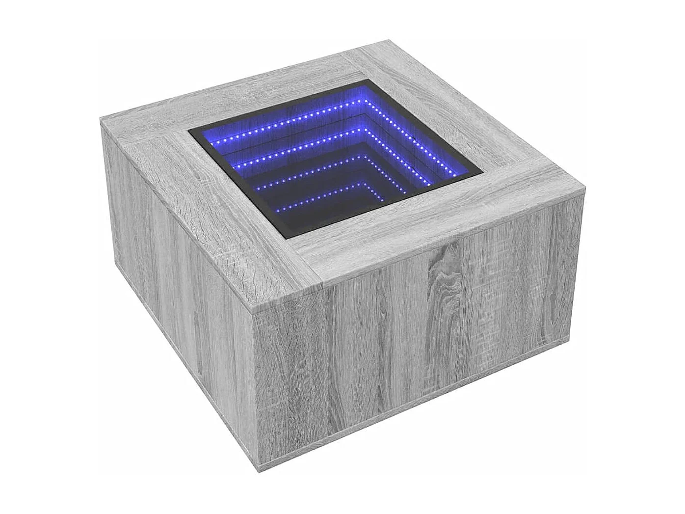 Table basse avec LED sonoma gris 60x60x40 cm bois d'ingénierie