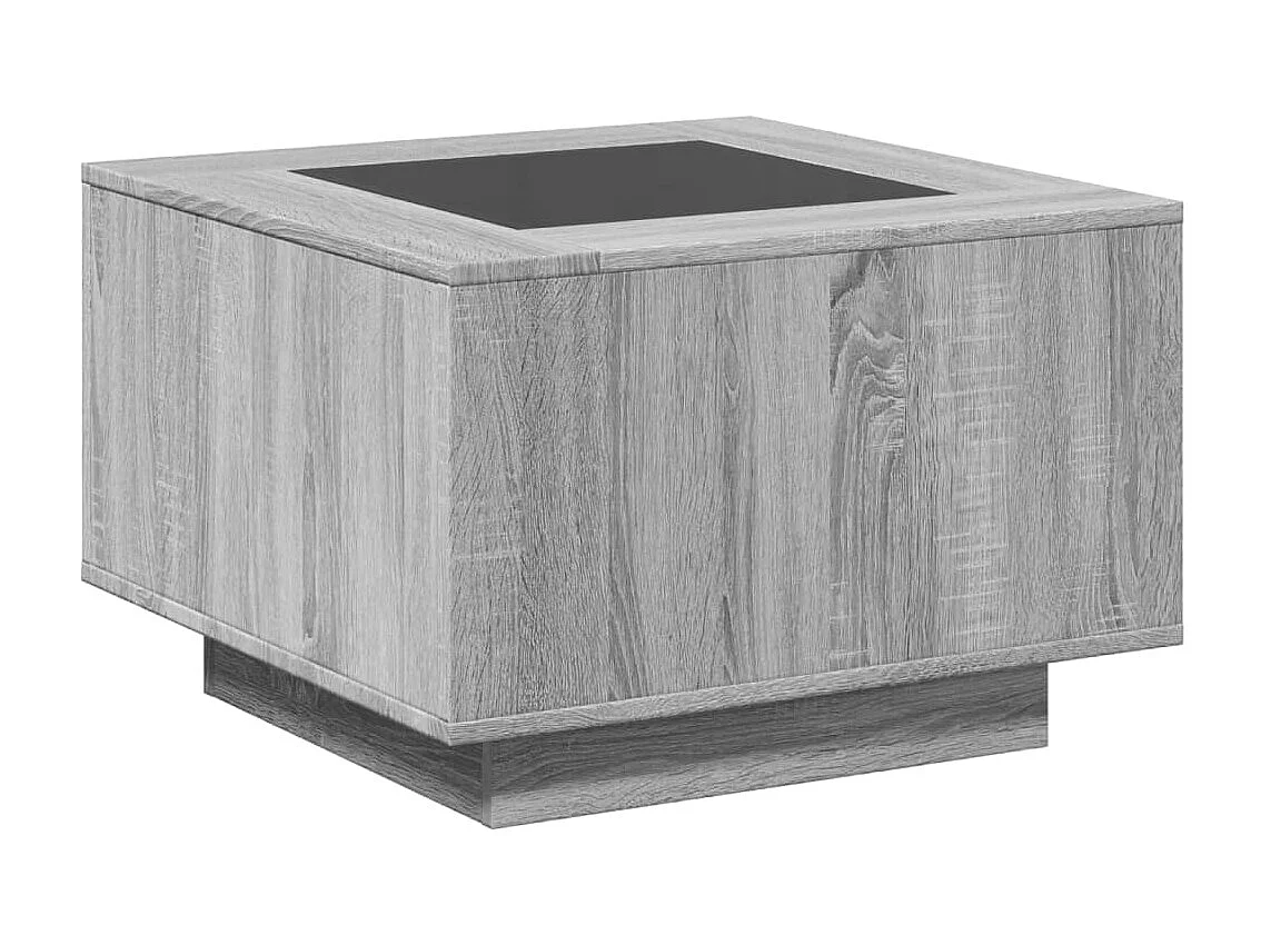 Table basse avec LED sonoma gris 60x60x40 cm bois d'ingénierie