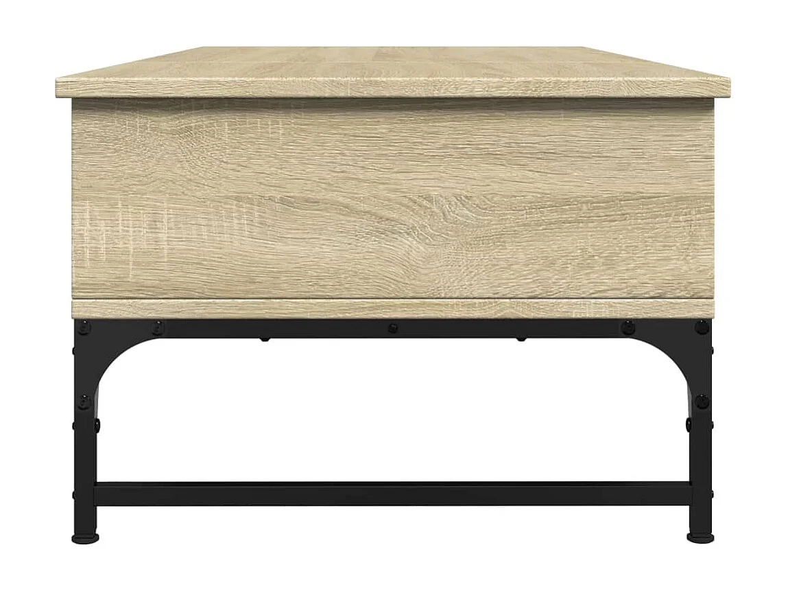 Table basse chêne sonoma 100x50x35cm bois d'ingénierie et métal
