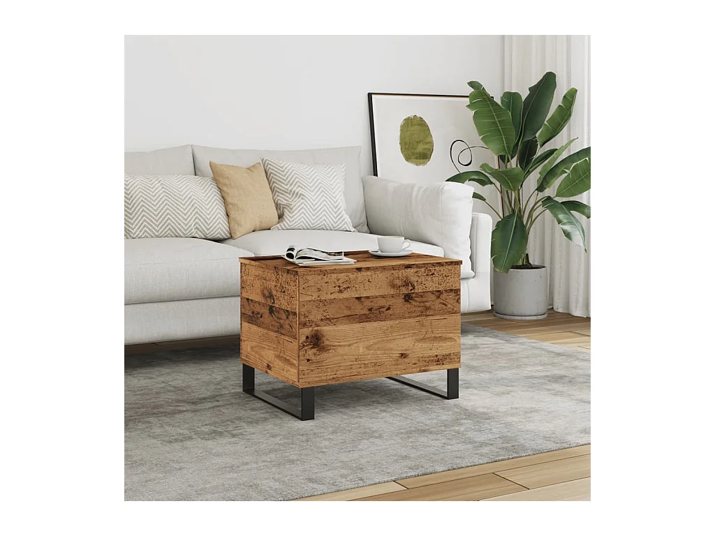 Table basse vieux bois 60x44,5x45 cm bois d'ingénierie