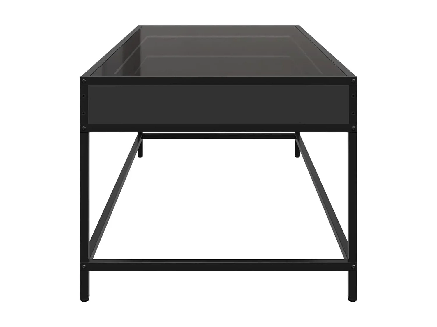 Table basse avec LED infini noir 90x50x41 cm