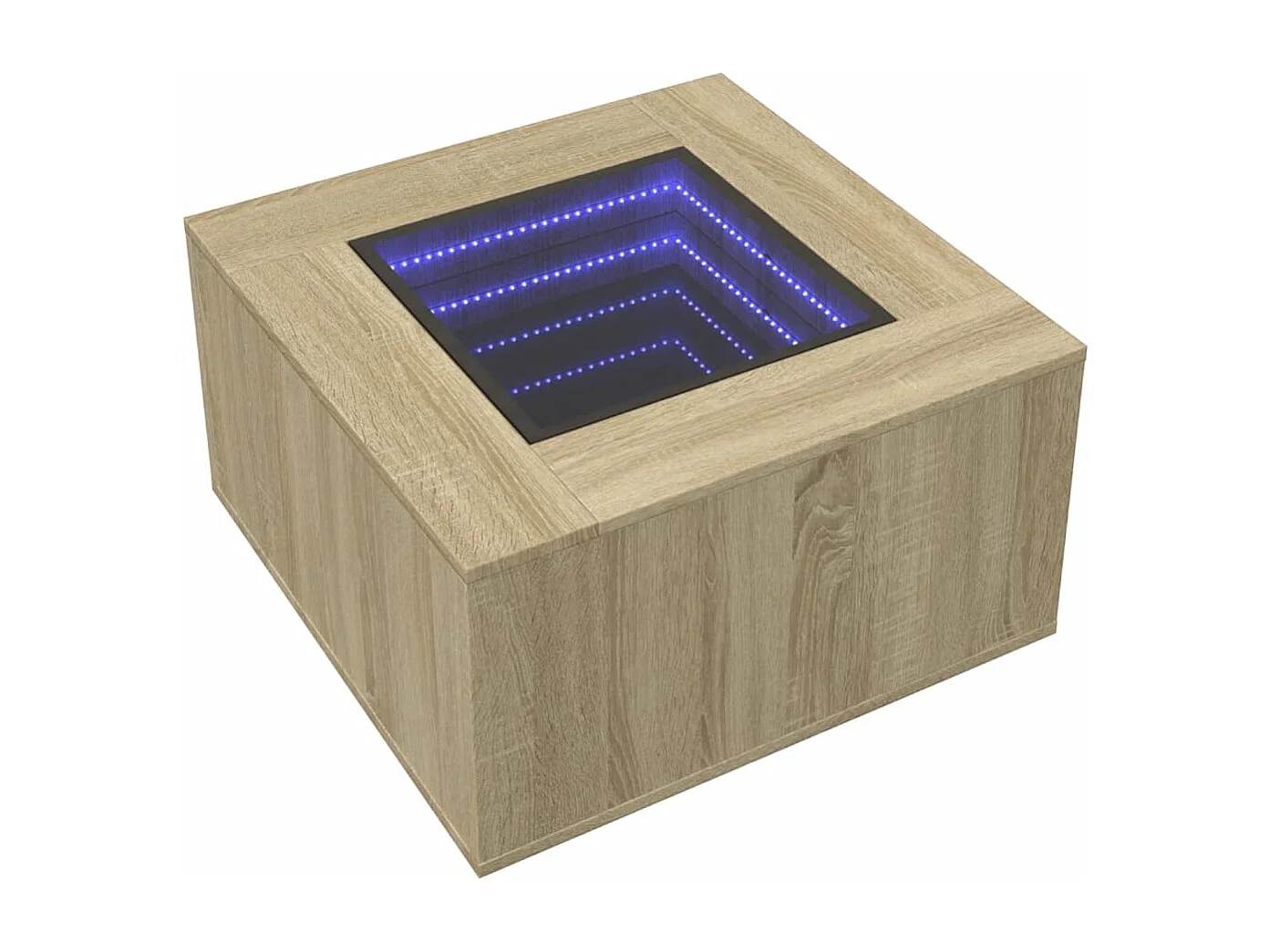 Tavolino Salotto con LED Rovere Sonoma 60x60x40 cm Multistrato