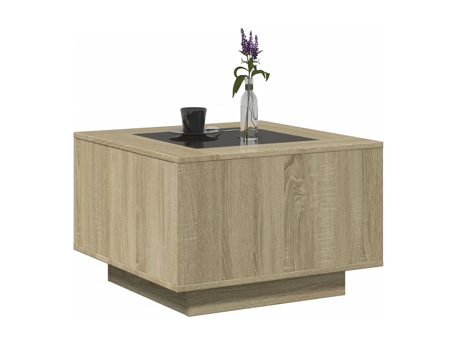 Tavolino Salotto con LED Rovere Sonoma 60x60x40 cm Multistrato