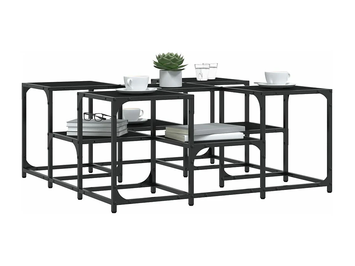 Tavolino da Salotto Nero 91x91x40 cm in Legno Multistrato