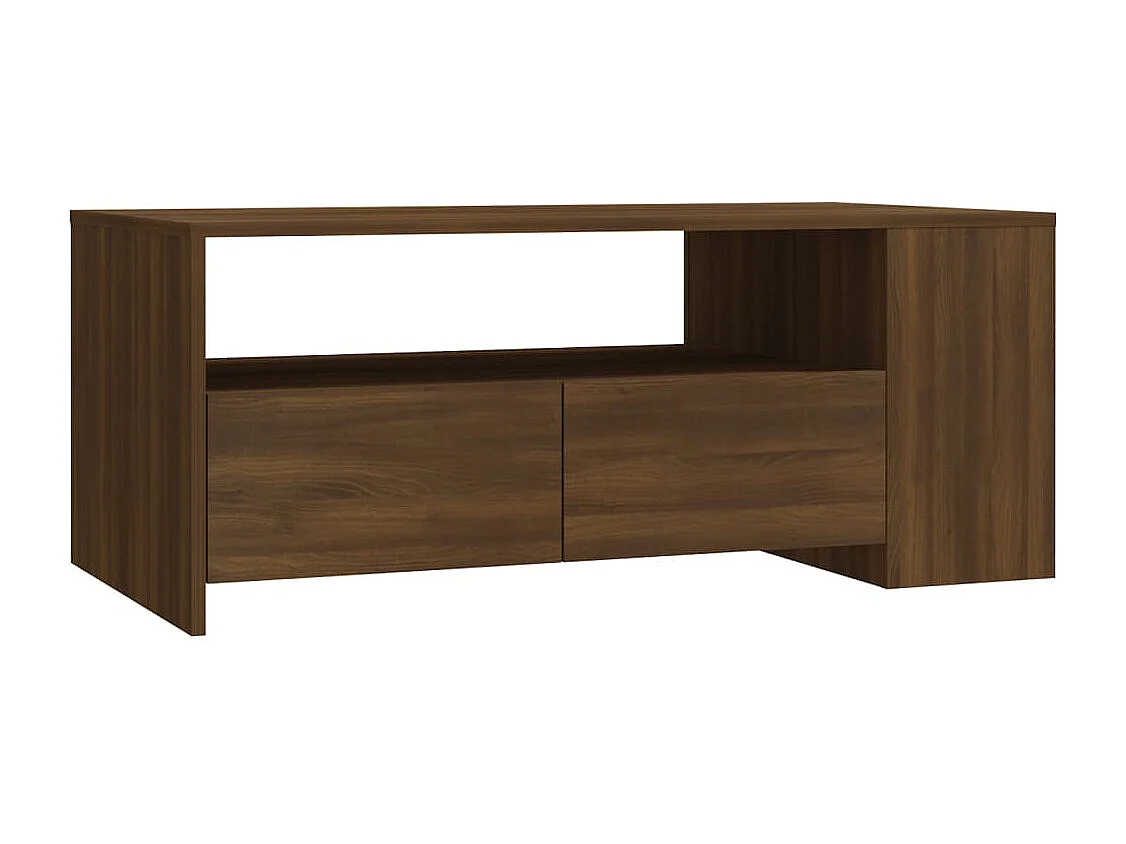 Tavolino Salotto Rovere Marrone 102x55x42 cm Legno Multistrato