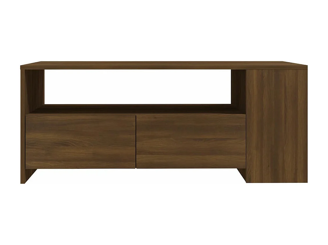 Tavolino Salotto Rovere Marrone 102x55x42 cm Legno Multistrato