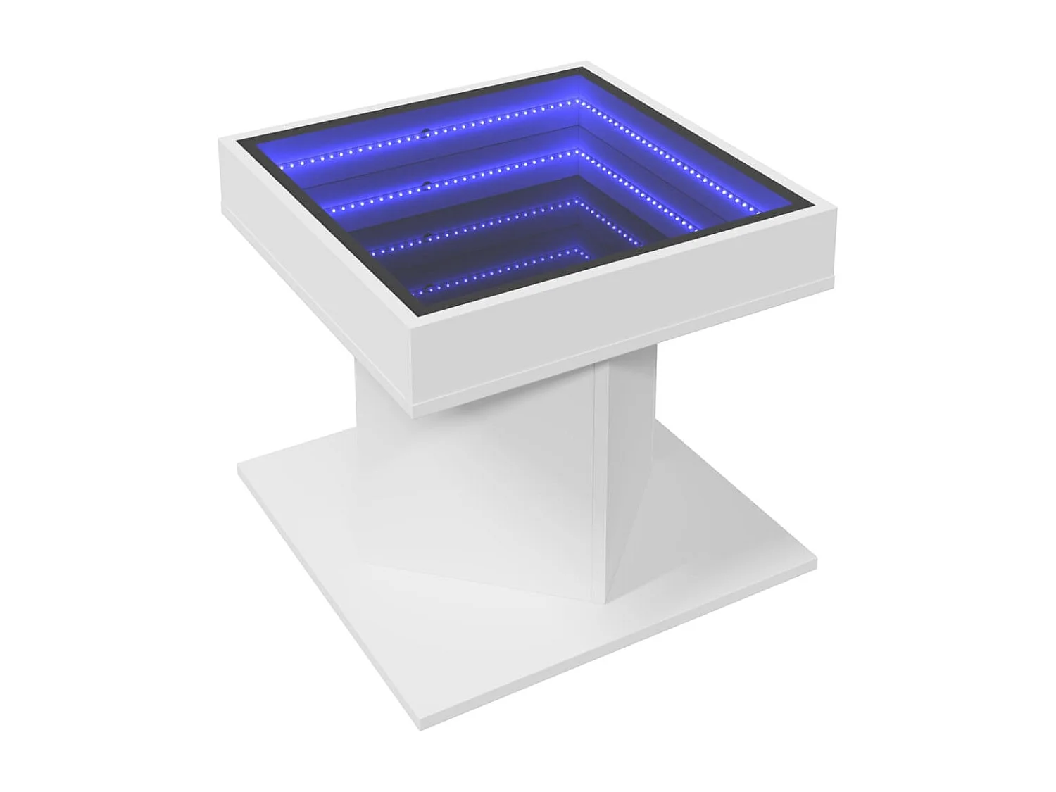 Table basse avec LED blanc 50x50x45 cm bois d'ingénierie