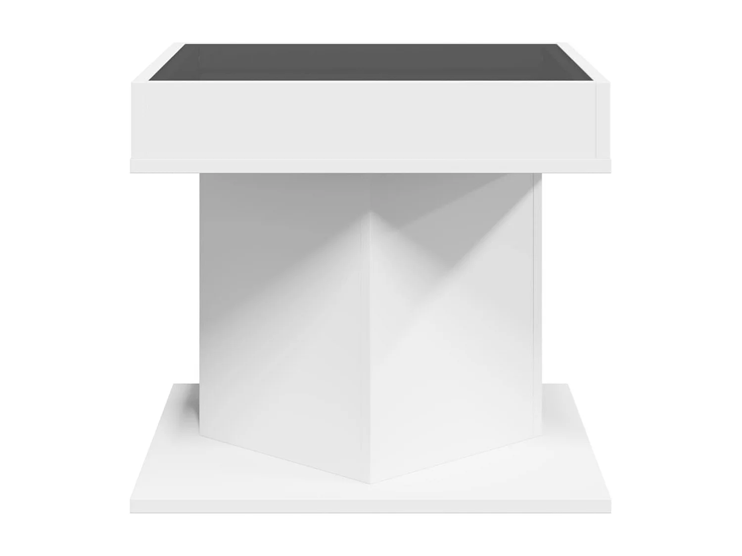 Table basse avec LED blanc 50x50x45 cm bois d'ingénierie