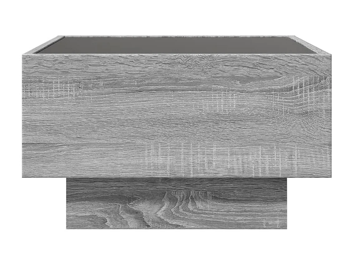 Table basse avec LED sonoma gris 50x50x30 cm bois d'ingénierie