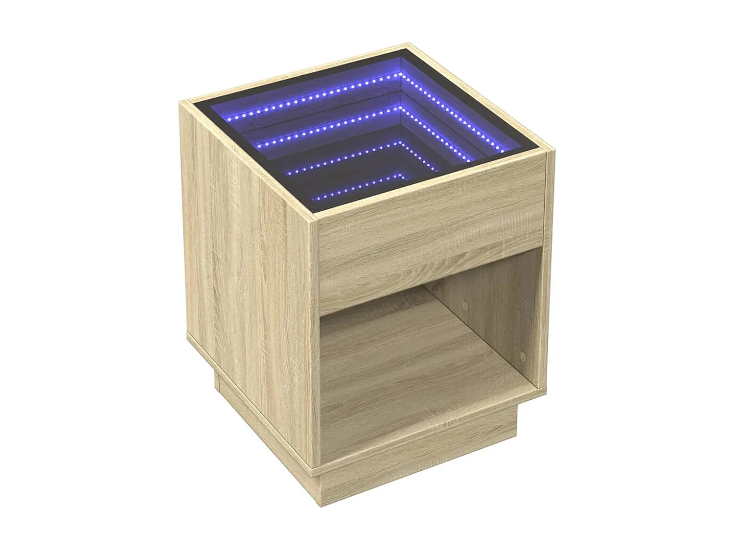 Table basse avec LED infini chêne sonoma 40x40x50 cm