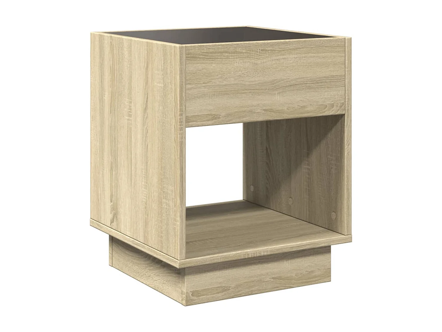 Table basse avec LED infini chêne sonoma 40x40x50 cm