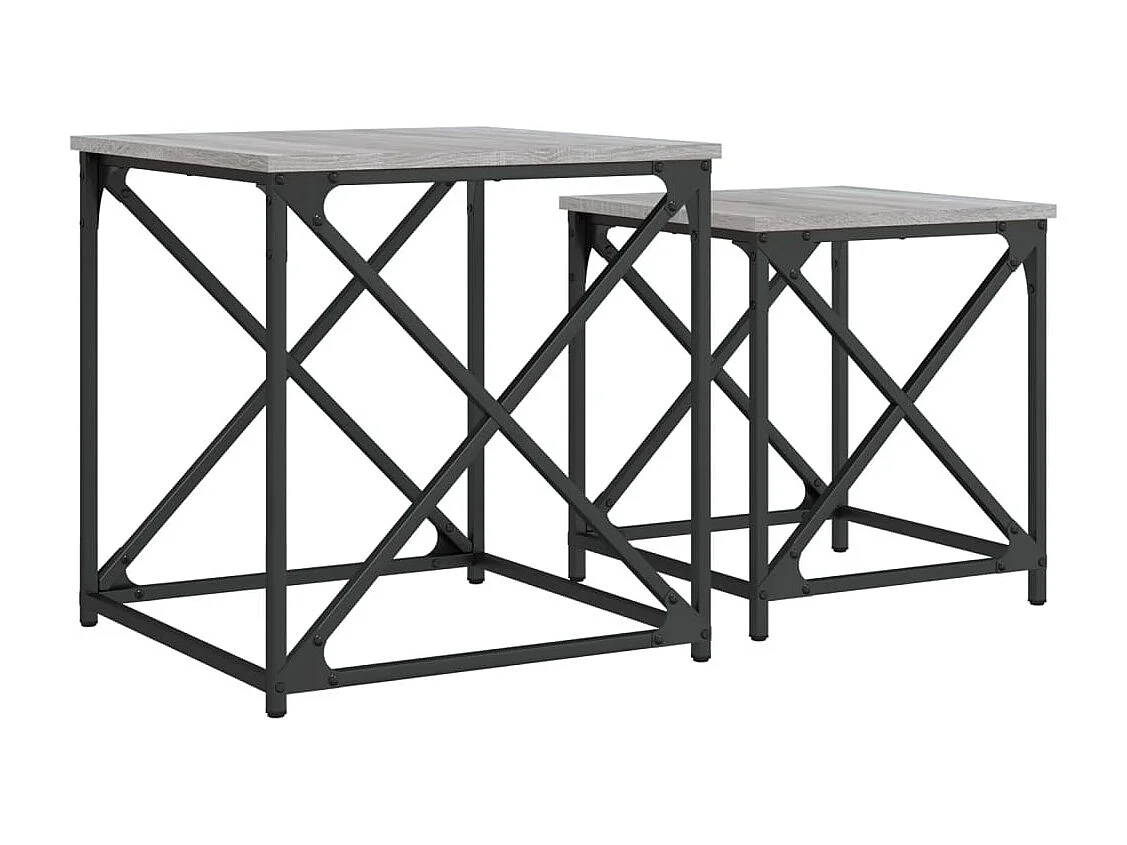 Tables basses gigognes 2 pcs sonoma gris bois d'ingénierie