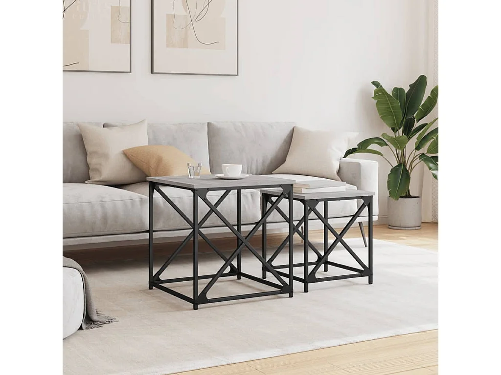 Tables basses gigognes 2 pcs sonoma gris bois d'ingénierie